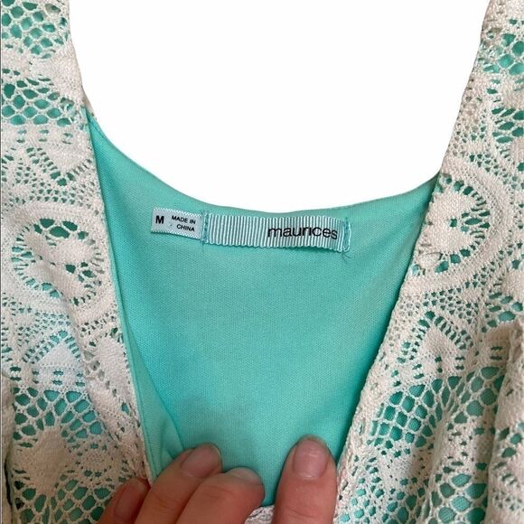Maurices Mint & Cream Lace Dress Medium - Picture 3 of 5